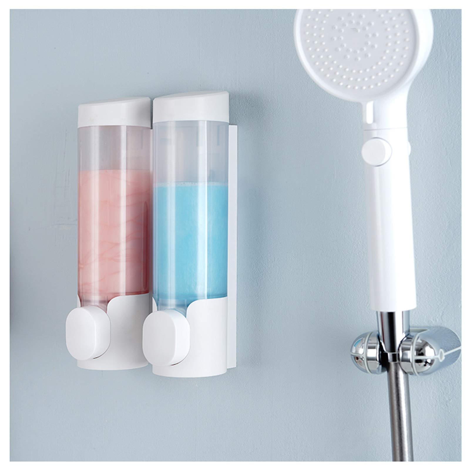Dispenser Sapone Dispensistatore del disinserimento della mano, distributore di sapone della lavandino della cucina, doppia testa, nessuna perforazione e nessun danno al muro Dosasapone