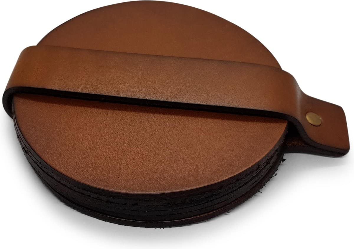 Life Of Riley Set Di 6 Sottobicchieri Rotondi In Pelle Con Portasottobicchieri Lior Cstrd1021t