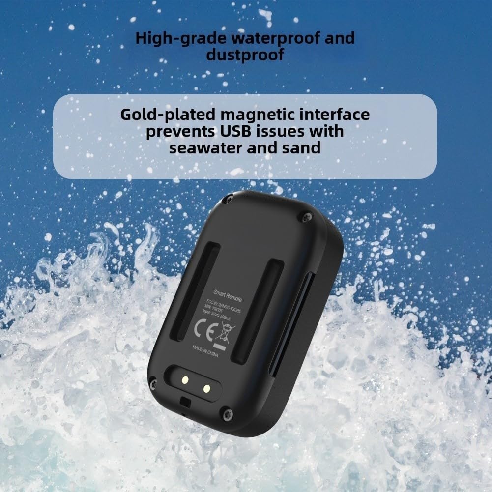 Mando a distancia Bluetooth para cámaras de acción Insta360 X5/X4/X3/GO3S/AcePro2, impermeable, compacto, con cable de carga, 1 unidad