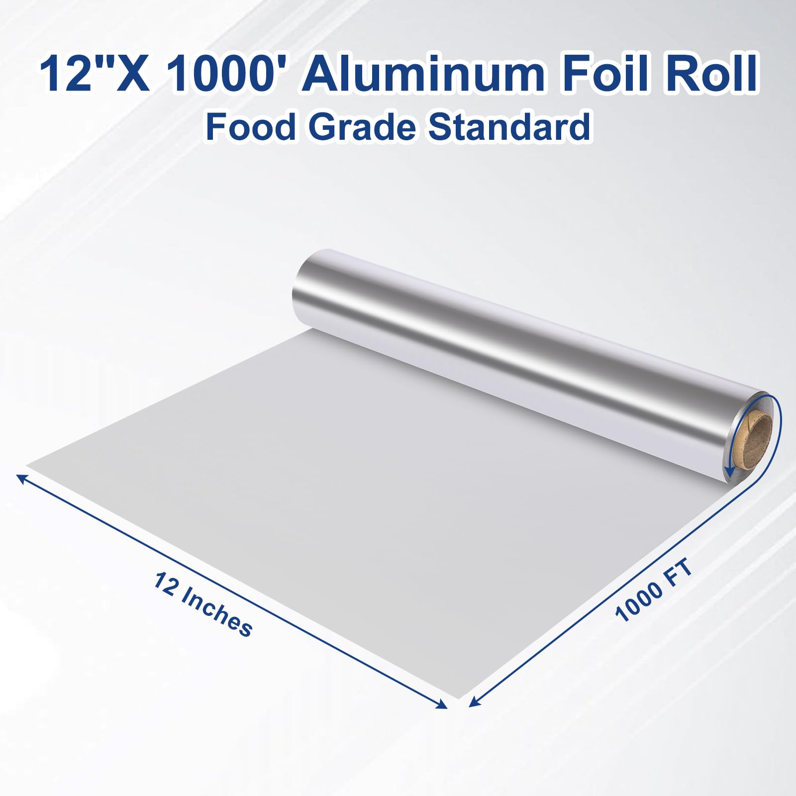 Standardowa folia aluminiowa, 30 cm szerokości, 300 m, bezpieczna dla żywności, do gotowania, pieczenia, grillowania, gastronomii, standardowa rolka folii aluminiowej Pony Packaging (30 cm x 3000 cm,