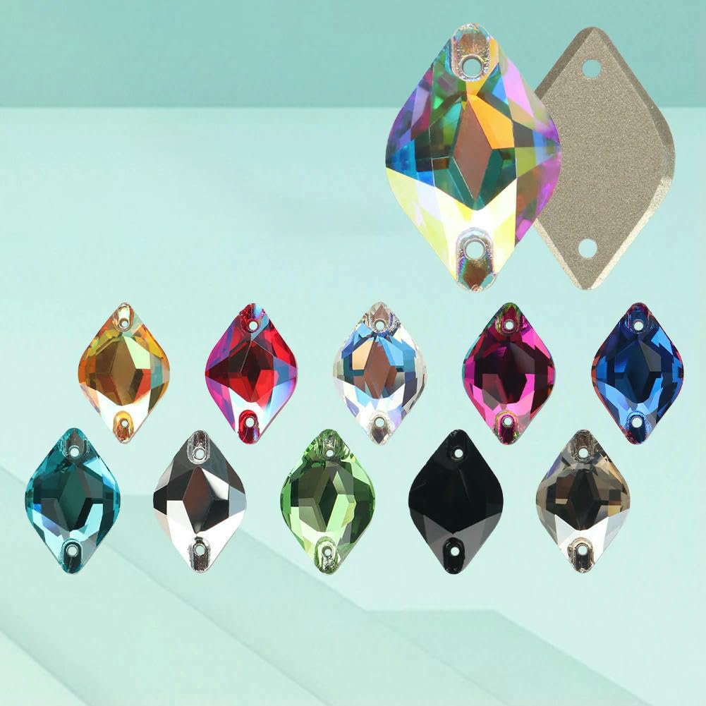 Zitronenglas, Siamblau, Kristall AB, Mondlicht, Nähsteine, flache Rückseite, zum Aufnähen, Strasssteine für Kleidungsstücke, Taschen, Art-208SI, Siam SI, 48 Stück, 9 mm, 14,0 mm, Sonstiges