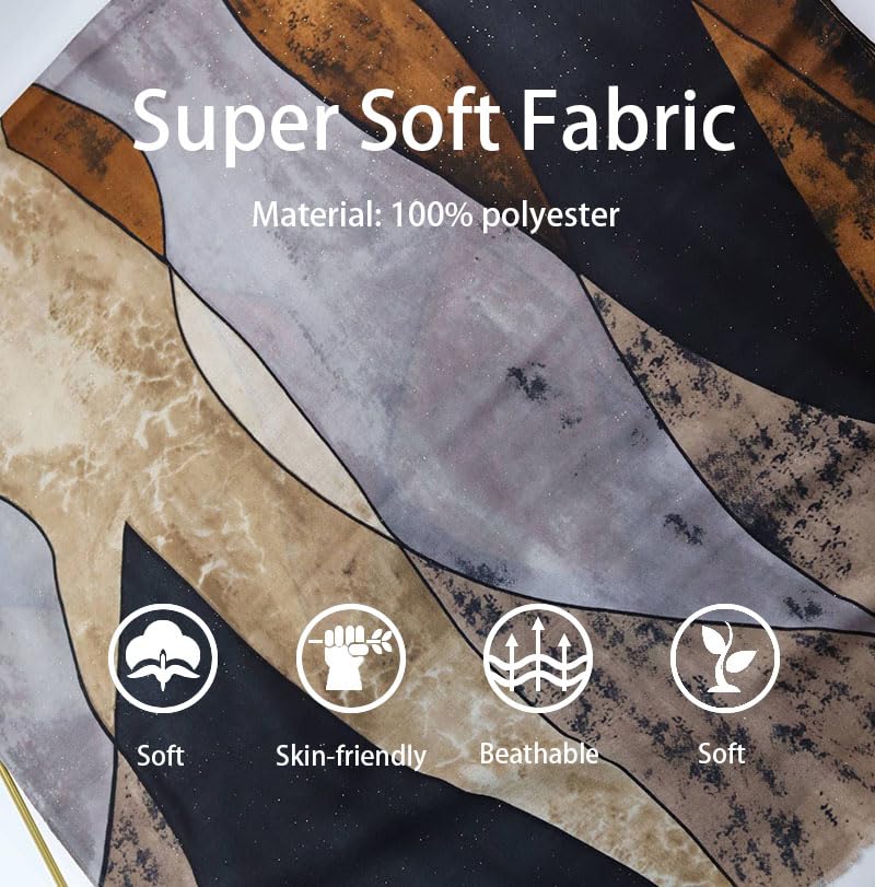 Large Boho Scarf for Women - Lightweight Floral Printed Scarves Fall Winter Fashion Fringed Shawl wraps2