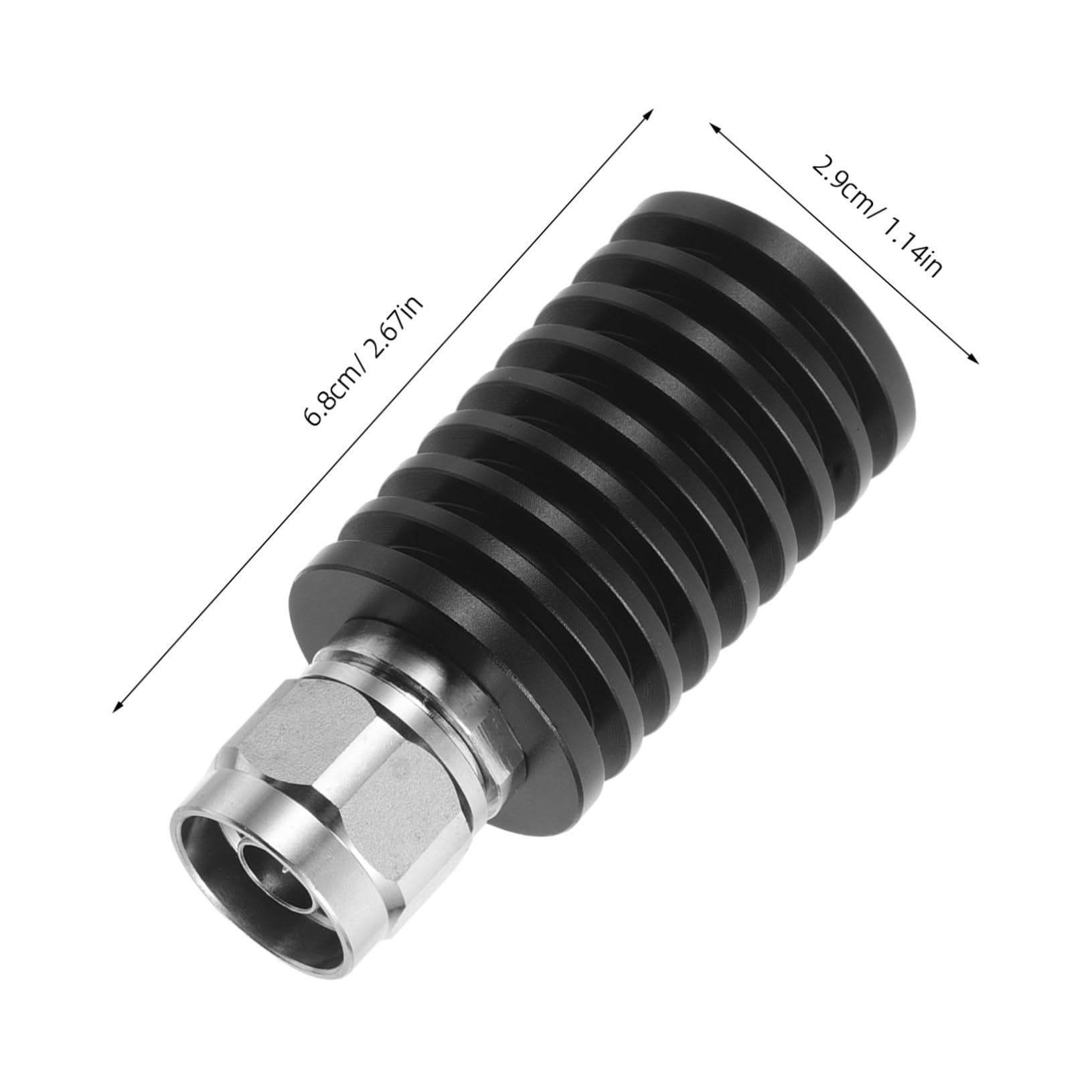 Angoily Connecteur de Terminaison Fixe N-Type 50 Ohm 25w pour Radio, Charge Coaxiale Dc-3ghz en Aluminium et Cuivre, Installation Pratique pour Tests et Réglages
