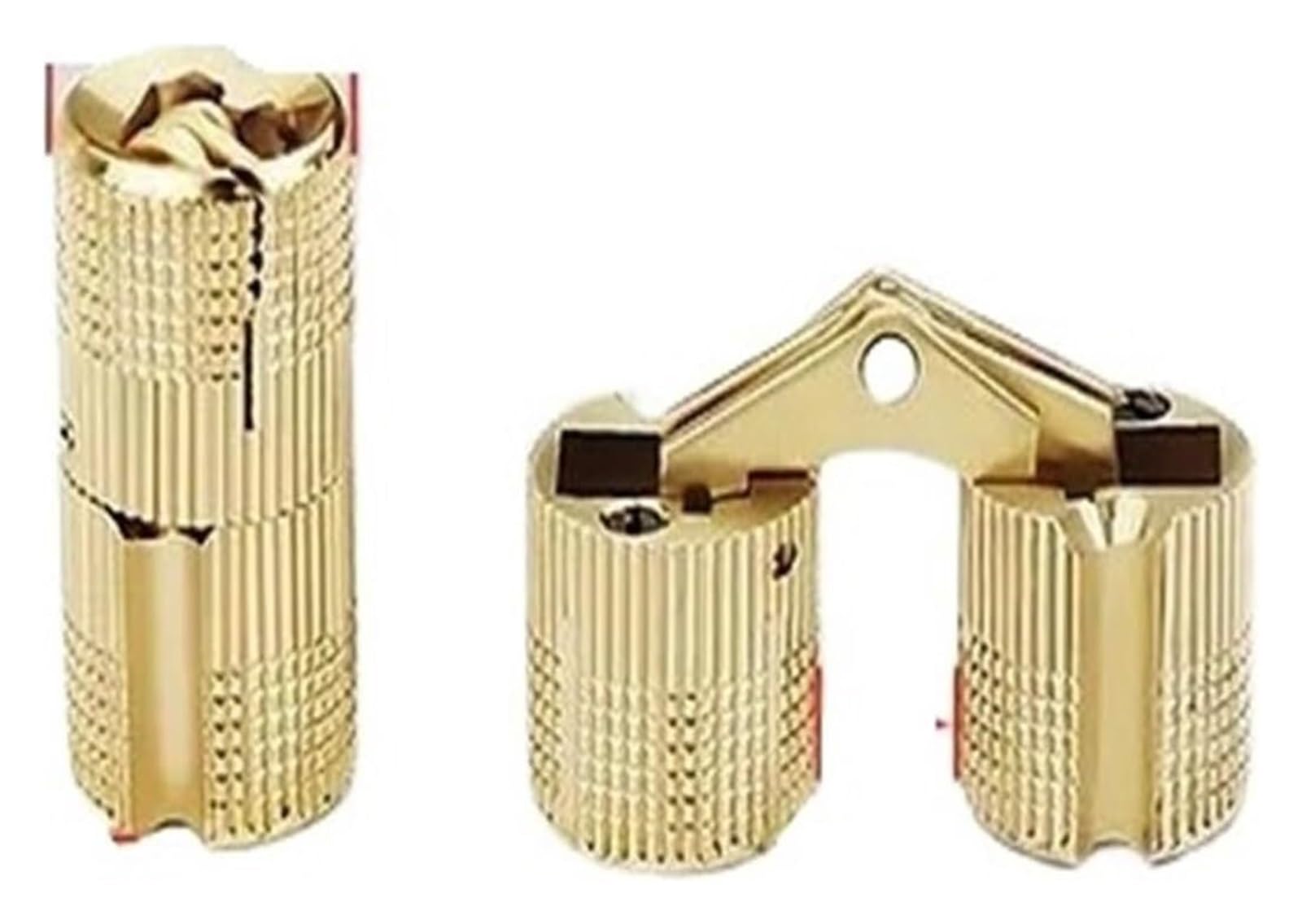 Brass Door Hinges, Gold Copper Brass Furniture Hinges 8-16mm Hidden Cabinet Concealed Invisible Door(8mm)