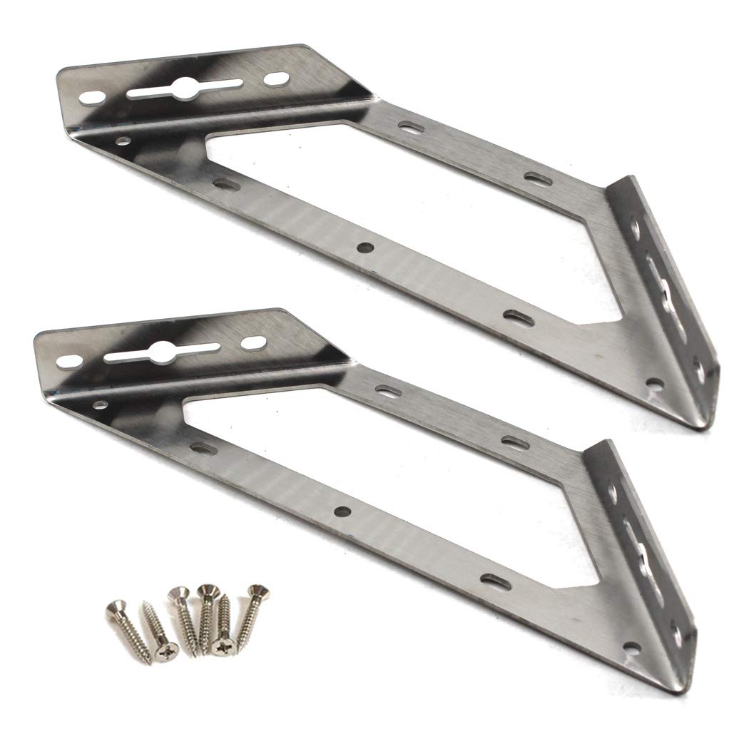 Flomore L 247X85mm Wal Mount Shelf Bracket Stainless Stee Corner Brace Angle Bracket Shelf Support (Pack Of 2)