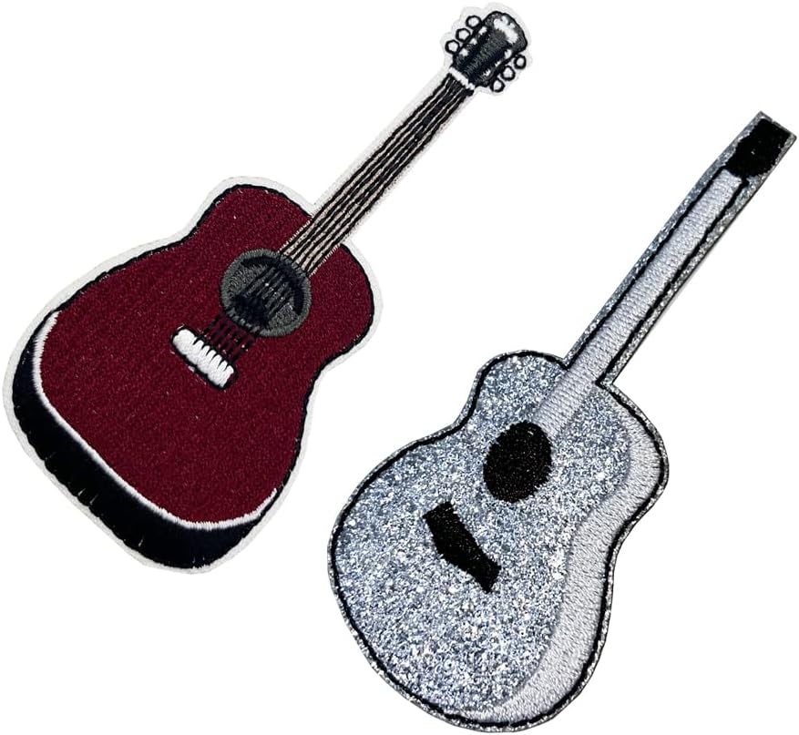 4" Guita Embroidered Iron on Patches Pack of 2