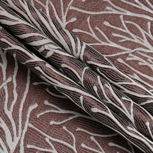 Image of Homestan Jacquard Long Door Curtains 9 Feet Long Set of 1, Elegant Screen for Door with Grommet for Home Decor (9x4 Feet, Dark Brown)