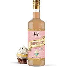 ChocZero Sugar Free Coffee Syrup, Cupcake Flavor, No Sucralose Simple Syrup Drink Mix, Birthday Cake Frappe, Protein Shakes & Baking, All Natural, 25.4 Ounces Pack of 1