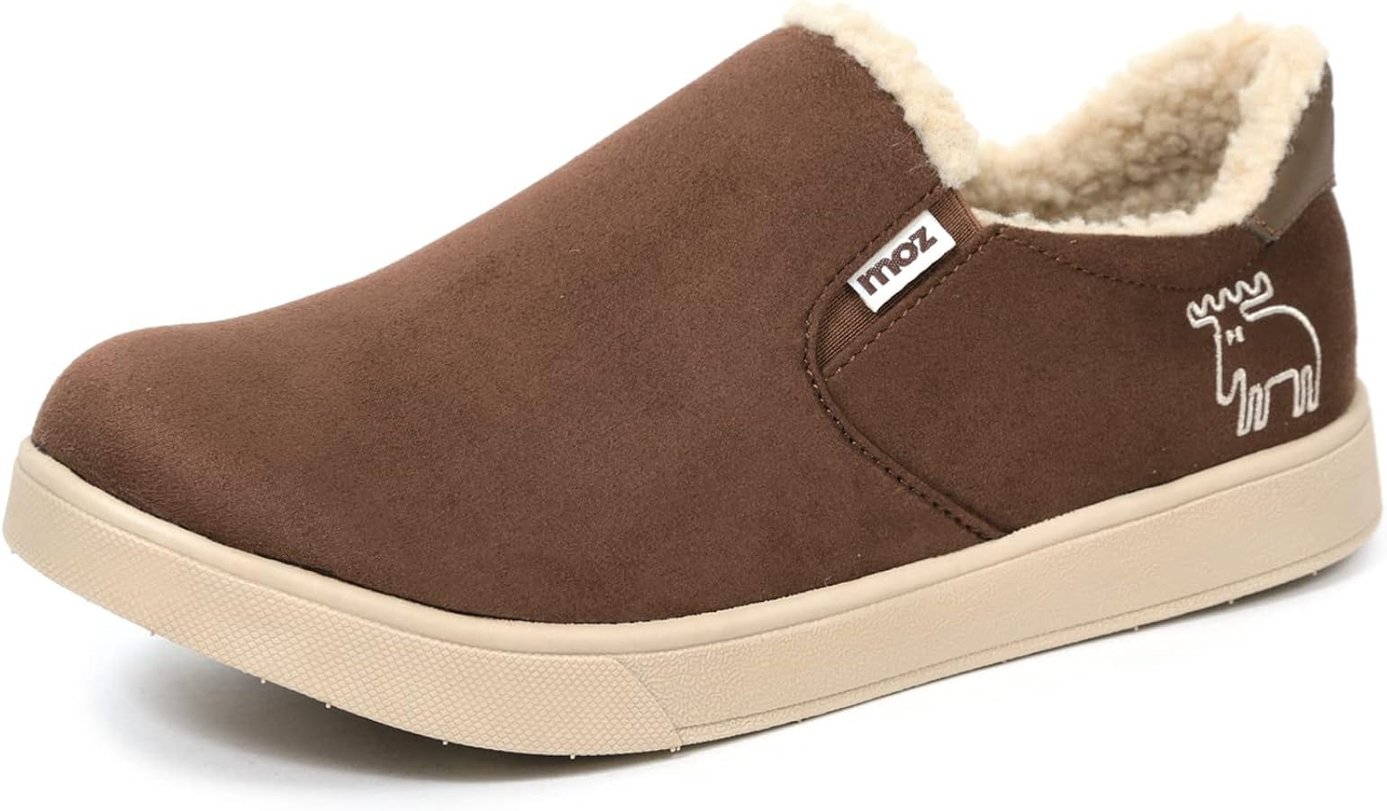 Amazon | [モズ] 防寒靴 スリッポン スエード調 裏起毛 フラットソール