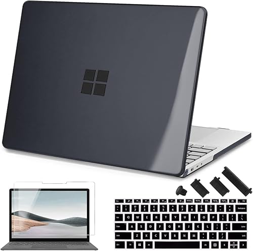 Teryeefi Funda para portátil Microsoft Surface de 13.5" 543 con reposamanos de metal modelo 19511868, carcasa rígida transparente con protector de
