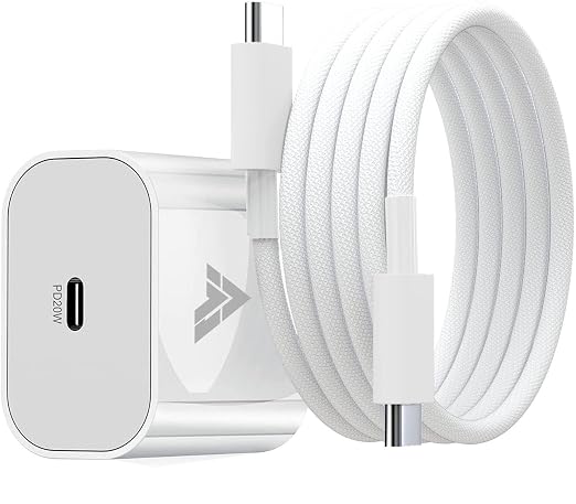 iPhone Charger Adapter 20W Type C for iPhone 17/17 Air/17 Pro/17 Pro Max, 16/16 Plus/16 Pro/16 Pro Max, 15/15 Plus/15Pro/15 Pro Max & Other Devices with 1 Meter USB C to Type C Data Cable