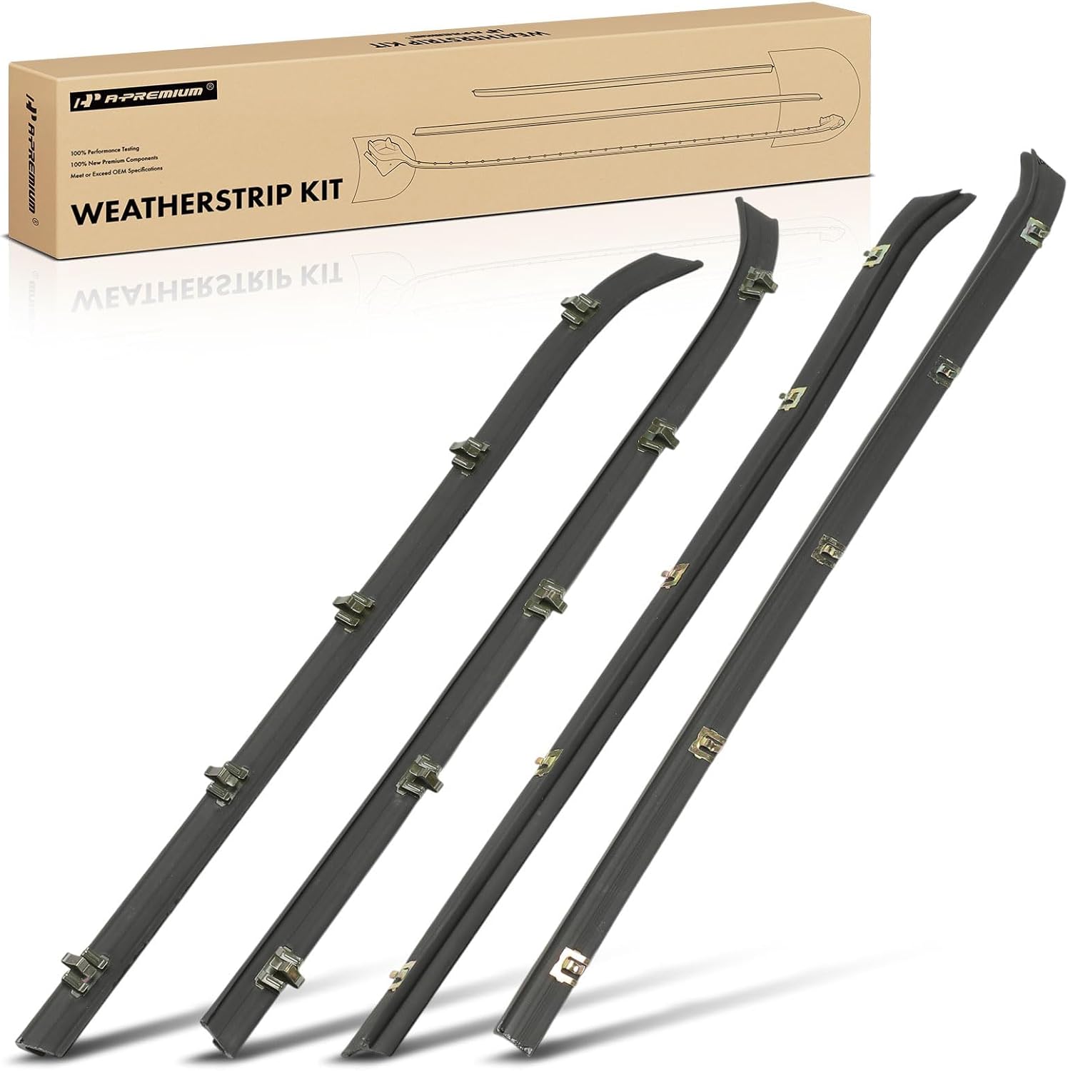 A-Premium 4PCS Window Molding Trim Weather Stripping Kit Compatible with Chevrolet C10/C20/C30/K10/K20/K30, C10/C20/C30/K10/K20/K30 Pickup & GMC C15/C1500/C25/C2500/C35/C3500, Replace 14027775