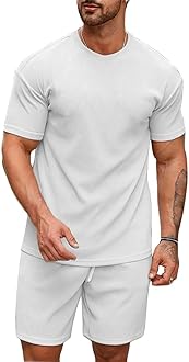 SMOWKLY Men's Premium Cotton Blend Pyjama Set || Stylish Round Neck T-Shirt and Shorts || Casual Night Suit Wear Set for Man