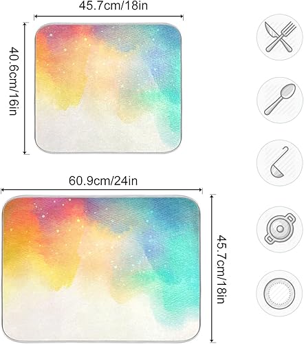 Miniatura 3 de Cherry Blossom Series - Tapete de secado de platos para encimera de cocina, 18 x 16 pulgadas, tapete absorbente de microfibra para platos, para