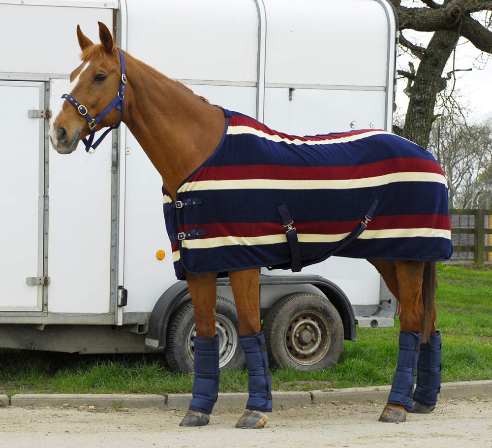 Rhinegold Elite Fleece Rug-4/6-Burgundy Stripe