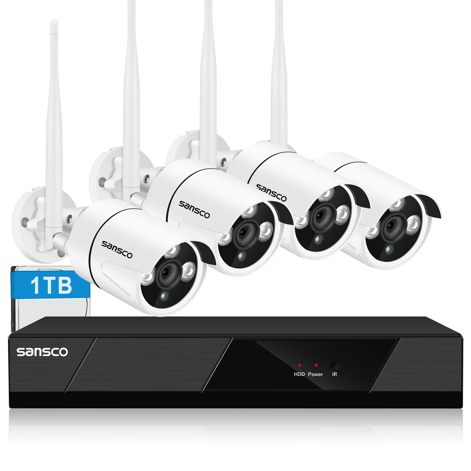 Amazon.com : SANSCO 2K Wireless Security Camera System, 8CH NVR (4 