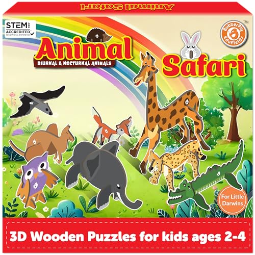 Butterfly Edufields 3D Wooden Animal Puzzles for Kids for Age 2-4 Girl & Boy | Birthday Gift for Kid Ages 2,3,4 Years | Educational Toys for Kids 2,3,4 Years | DIY Craft Kit