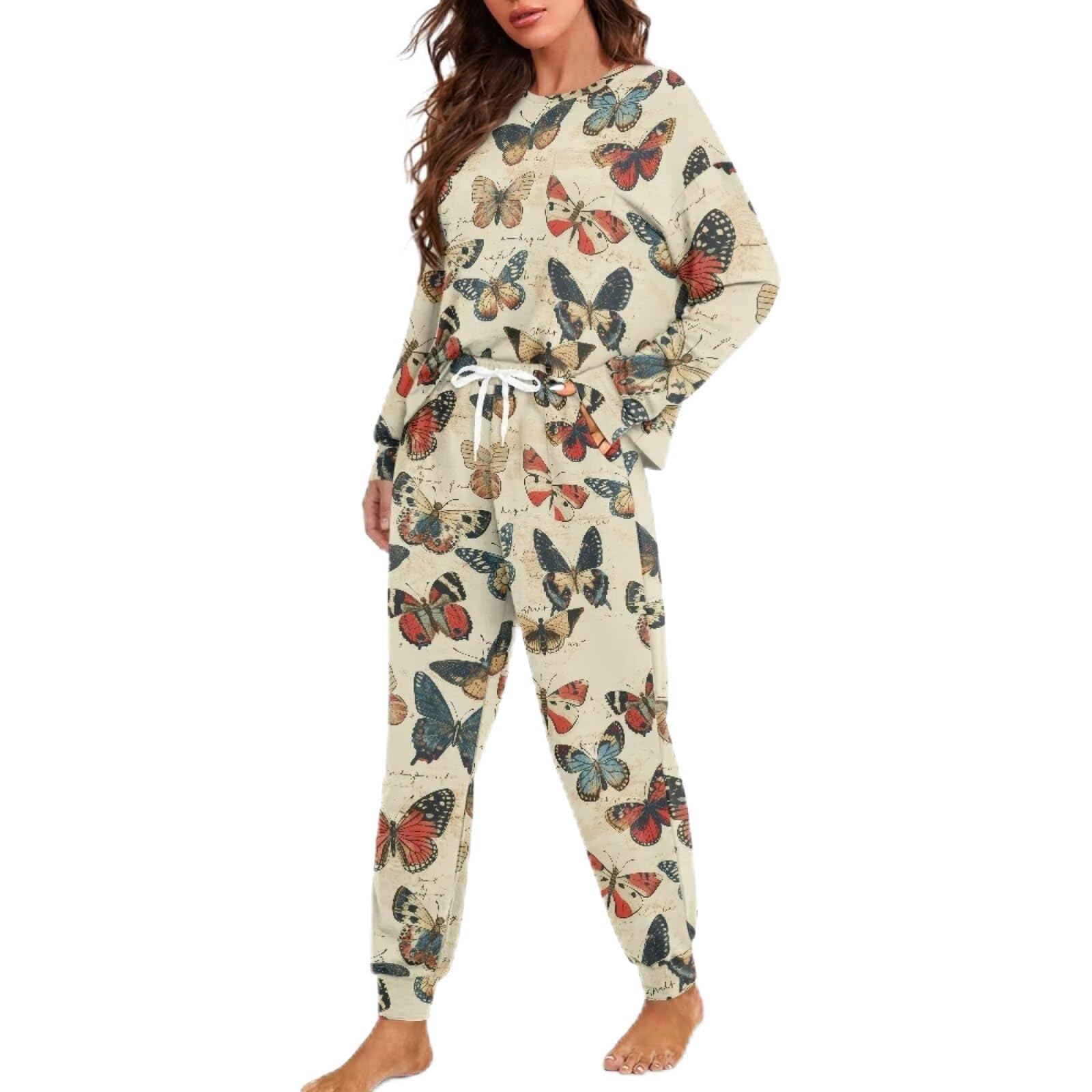 Pigiama da Donna con Coulisse, a Maniche Lunghe, Comodo, alla Moda e Confortevole