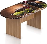 Vista 10 de Mantel ajustable ovalado, decoración de molino de viento, de poliéster elástico, mantel medieval con estampado de molinos de viento españoles