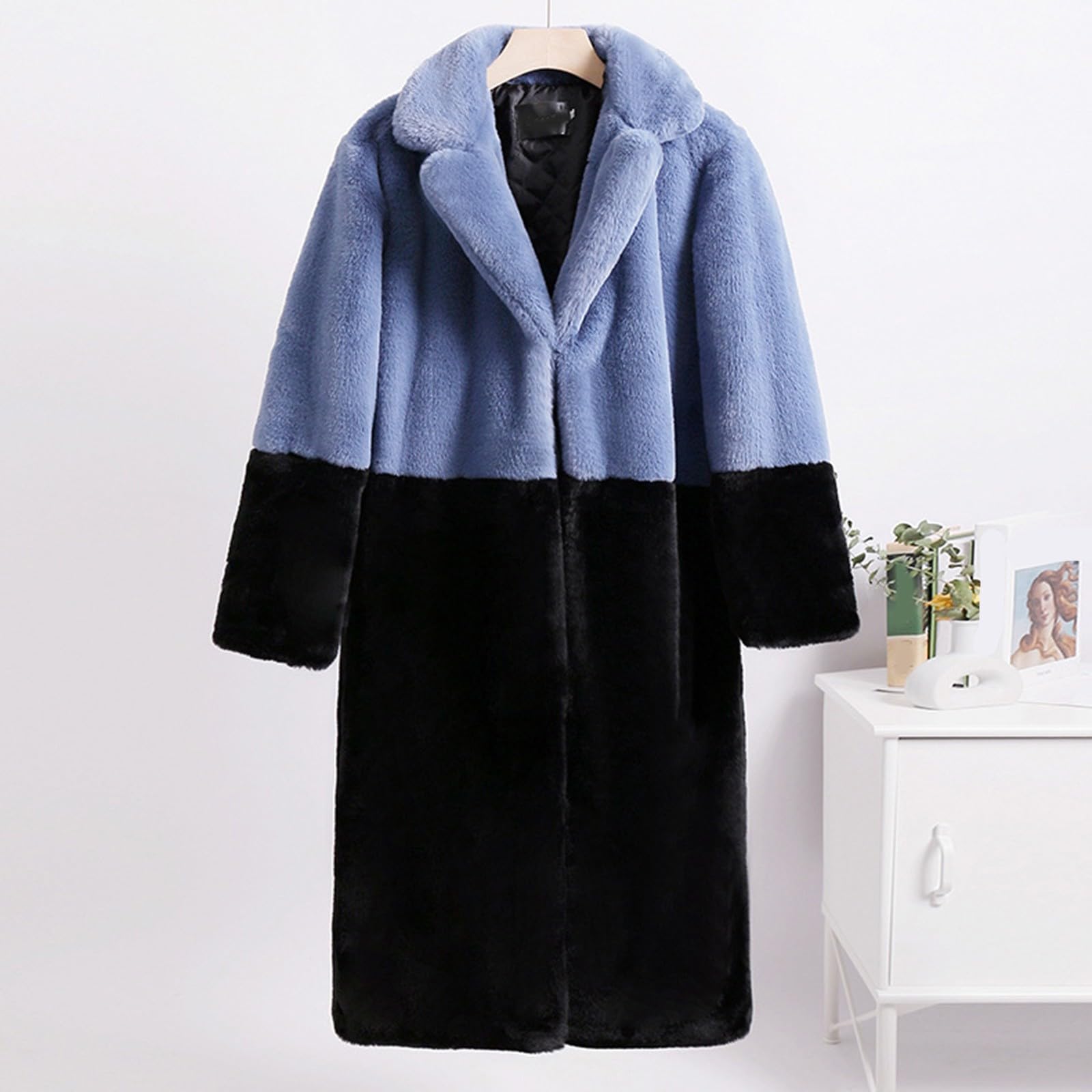 Giacca lunga da donna in pelliccia sintetica, cappotto lungo, leopardato, lunghezza alla caviglia, cappotto di pelliccia, trench, peloso, caldo parka