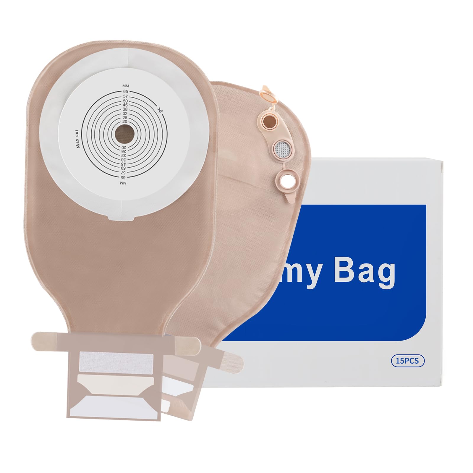 15 PCS Colostomy Bags, One-Piece Ostomy Supplies with Dual Vents