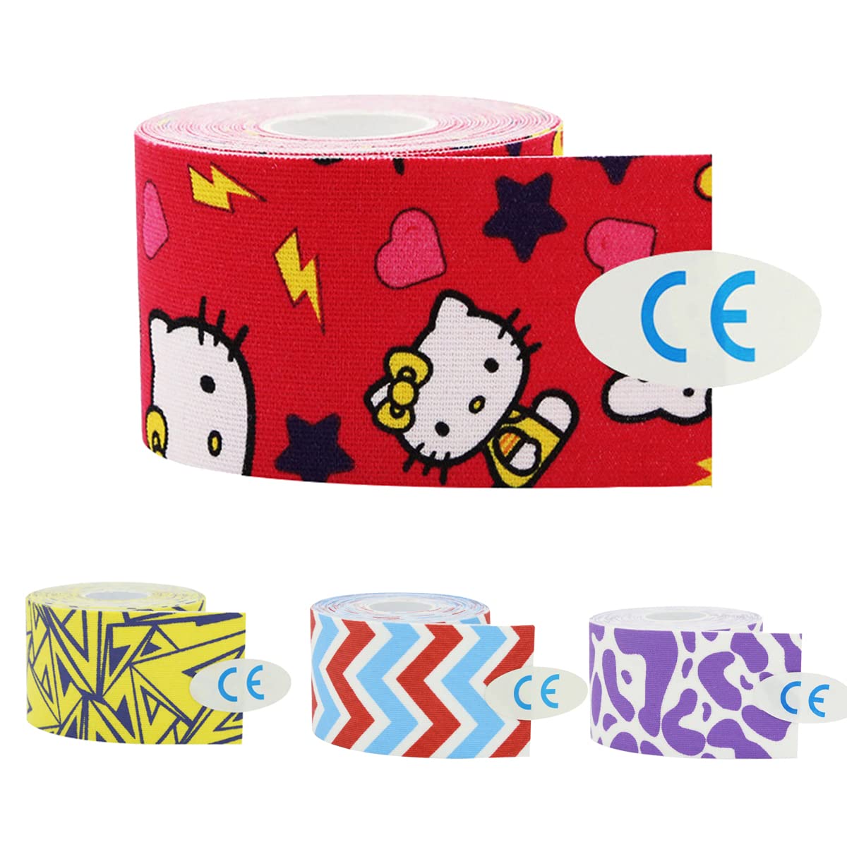 Kinesiology Tape 2 inchX16 4ft Per Roll Waterproof Latex Free Athletic Tape for Knee Joint Muscle Protect -