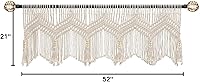 Vista 10 de Cortinas bohemias de macramé para ventanas, cenefa de macramé para dormitorio, sala de estar, decoración bohemia para colgar en la pared, 1 panel