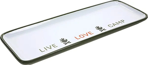 Pavilion - Live Love Camp - 12 Inch Stoneware Serving Tray