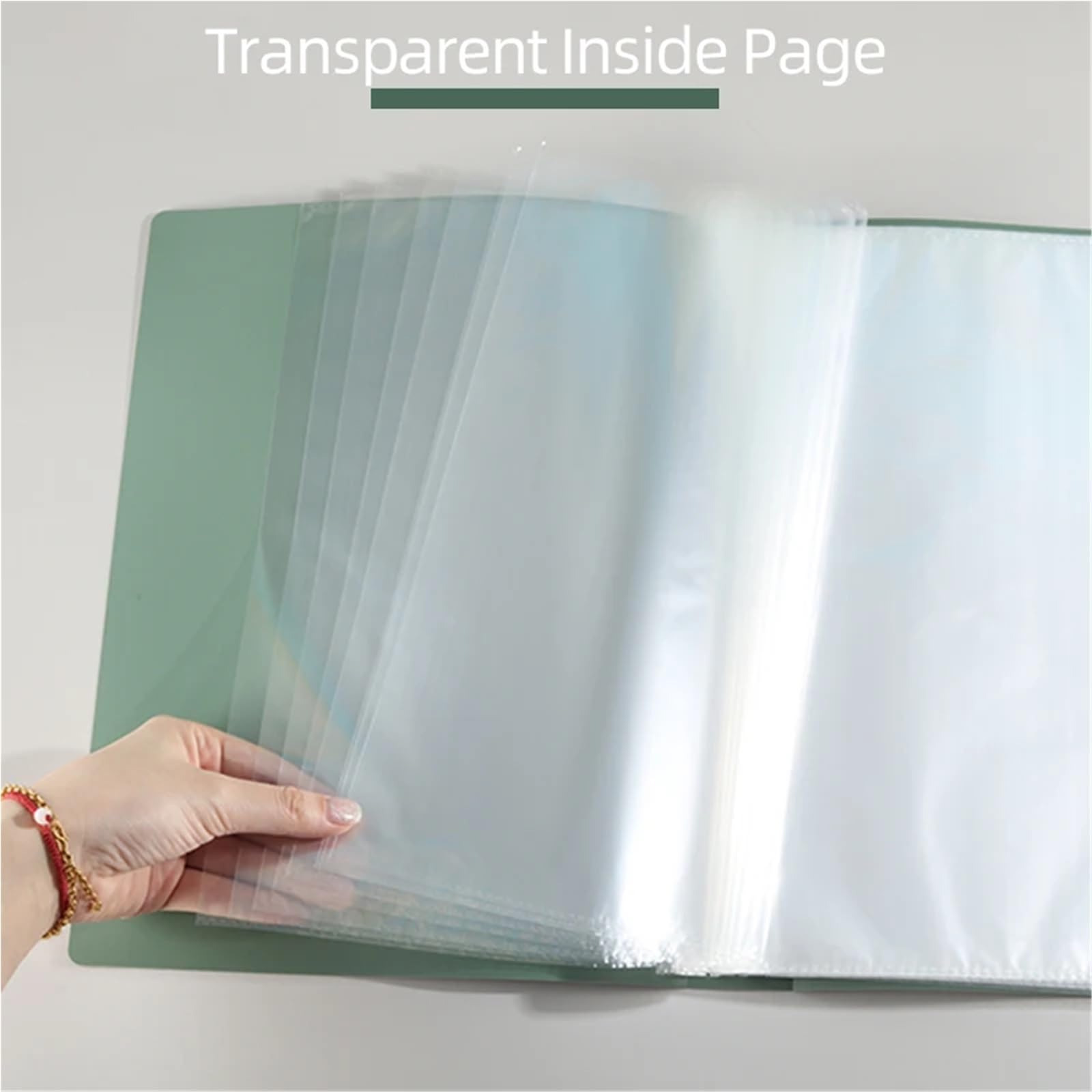 20/30/40/60 Pages A4 côté Transparent épaississement dossier multicouche couverture de fichier bureau école Pour Le Stockage Du Papier(Black-60Pages)