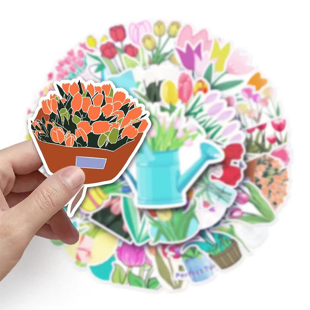50 Calcomanías Transparentes Impermeables Para Plantas Verdes Para