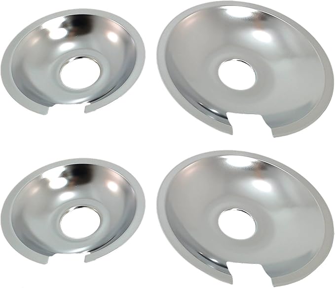KITCHEN BASICS 101 715877 and 715878 Replacement Range Cooktop Drip Pans for Jenn Air - Includes 2 6-Inch and 2 8-Inch Pans, 4 Pack : Amazon.ae: Appliances