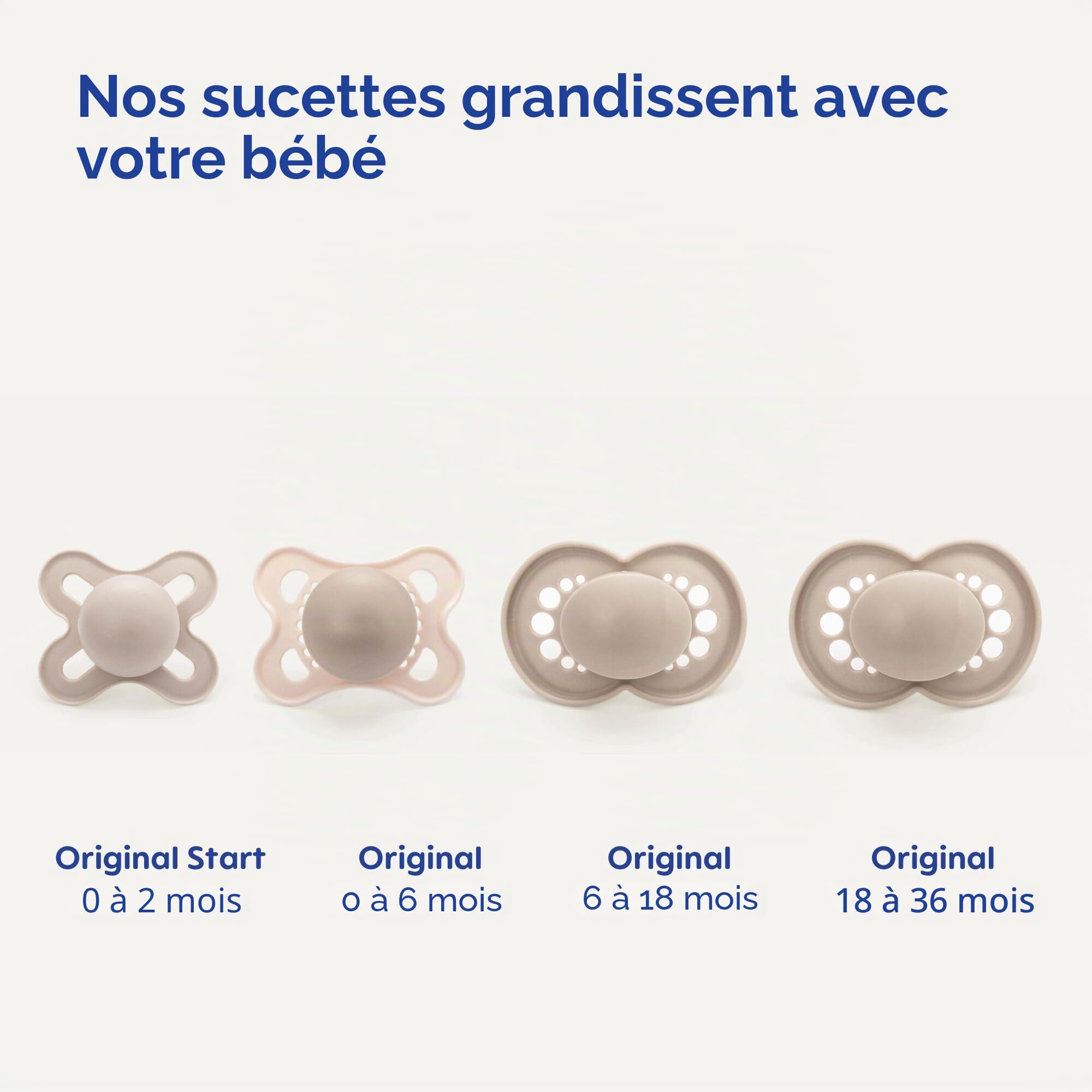 MAM Original Pure Night Lot de 2 tétines pour bébé de 2 à 6 mois, durables et biorenouvelables, tétine en silicone SkinSoft, tétine phosphorescente, crème (les motifs peuvent varier)