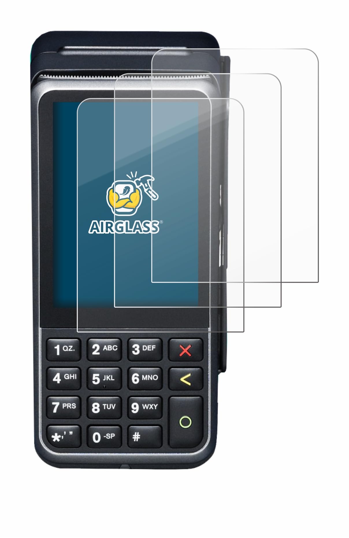 Brotect Pellicola Protettiva In Vetro Ibrido Per Verifone V400m (3 Pezzi), Durezza 9H, Anti-impronta, Made In Germany - 2