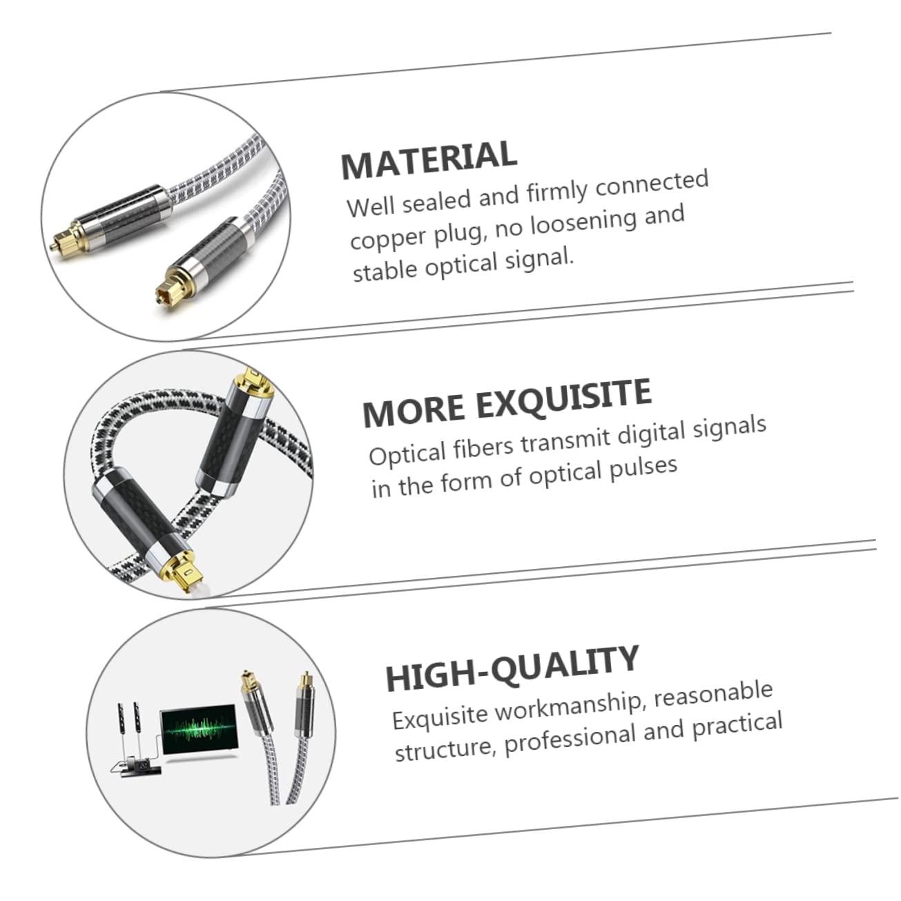 Cavo Ottico Audio Digitale 5m in Fibra Nero per Amplificatore | Monitor e Home Theater, Segnale Ottico Stabile, Alta Fedeltà, Compatibile Apparecchi di Riproduzione Audio