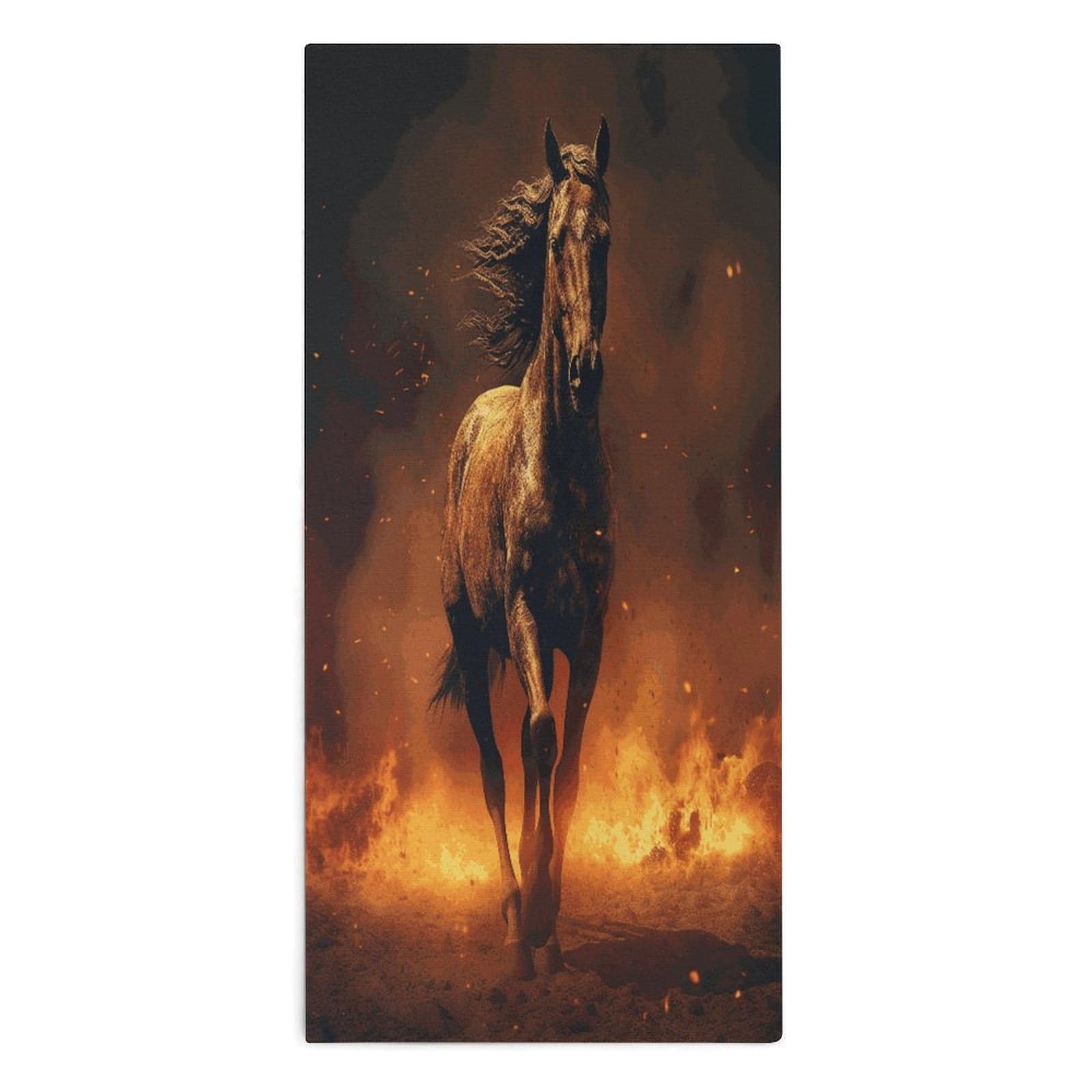 Fodpand Style Flame Horse Microfiber Towels, Decorative Bath Towel Soft & Lightweight, Hand Towels Multipurpose Use For Bathroom, Pool, Gym, Spa, And Hotel Use