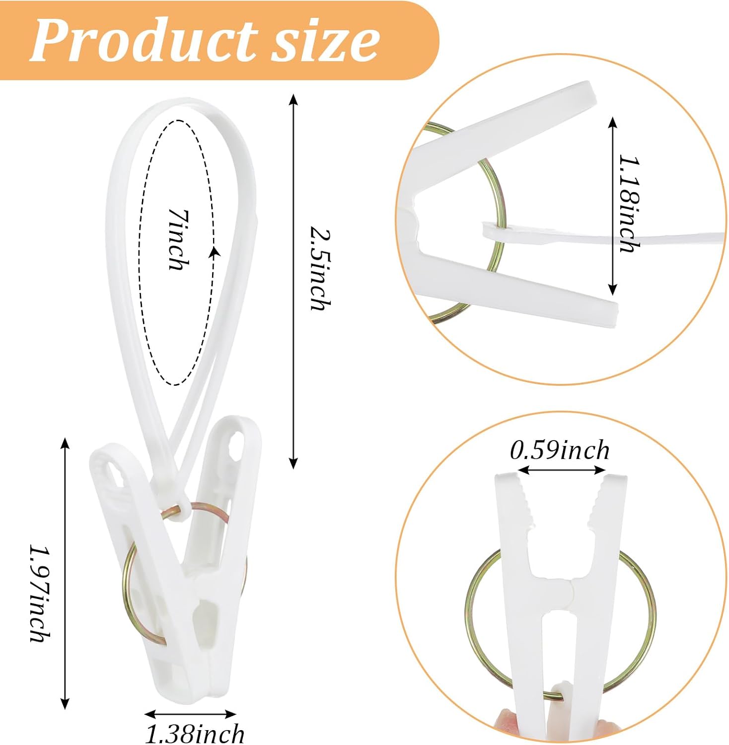 120 Pack Multi-Purpose Laundry Hooks Hanging Clips Bulk with Plastic Rope Hanger Clips for Baby Clothes Closet Organizer for Pants Hat Sock Boot Bra Towel Bathroom Wardrobe Kitchen