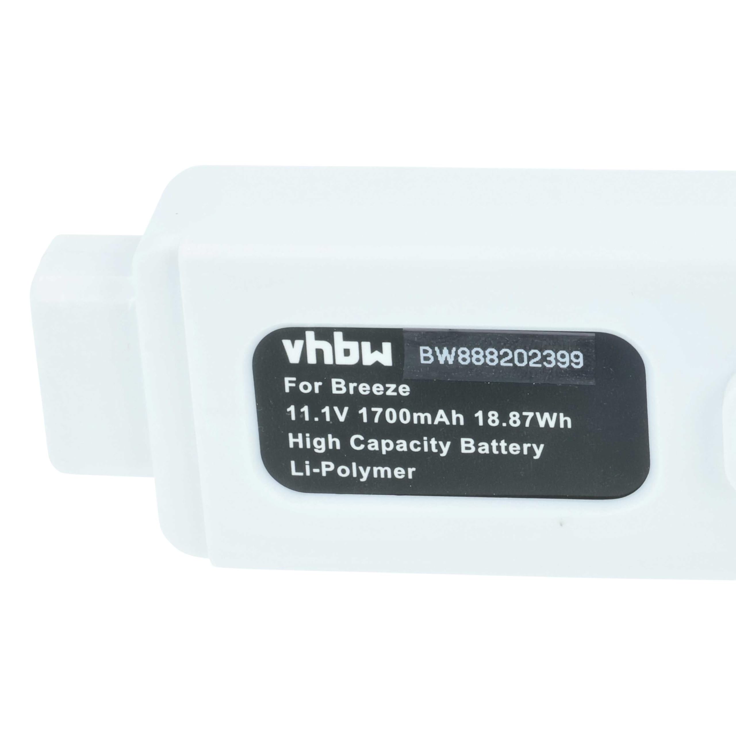 vhbw batteria compatibile con Yuneec Breeze 4K, Breeze drone quadricottero multicottero (1700mAh, 11,1V, Li-Poly)