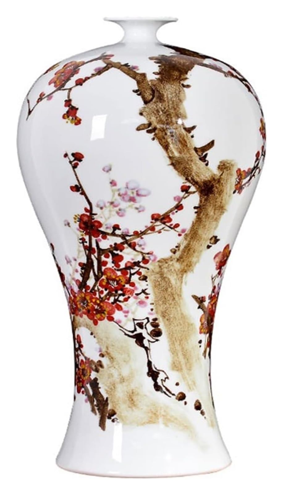 SnamicE Vase Tabletop Flower Vase Exquisite Hand-Painted Plum Vase Chinese Ceramic Vase Floor Large Vase Interior Decoration Decor,