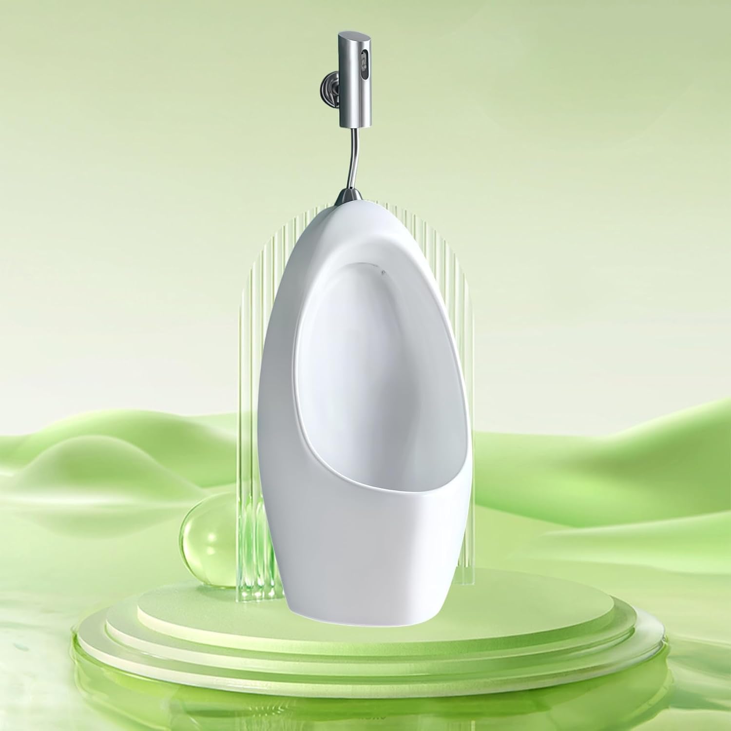 Wall-Mounted Ceramic Urinal,Commercial Flushing Urinals,Ceramic Urinals for Men Spill,for Bathroom Commercial Hotel Garage Bar,Public Toilet(Floor-standing)