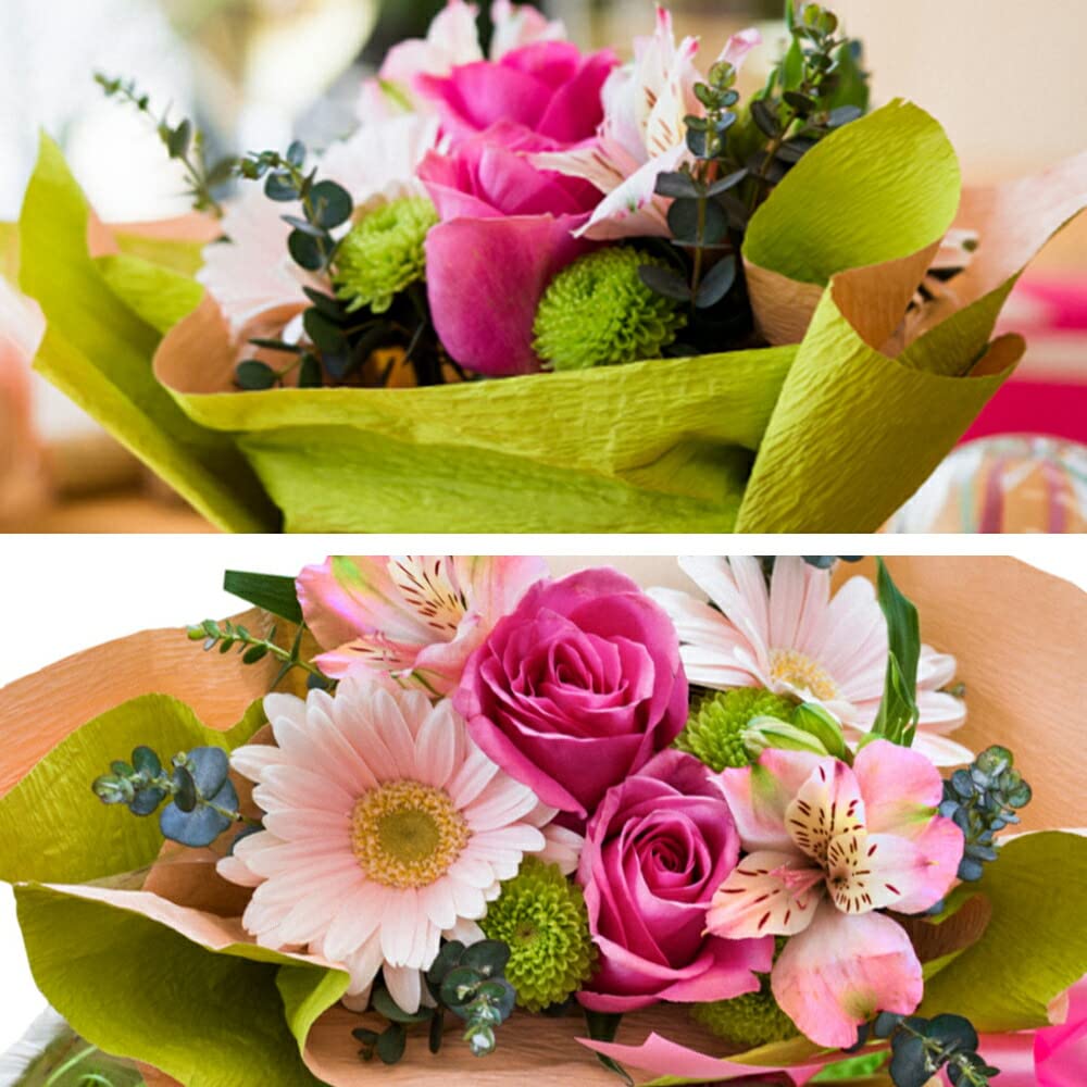 Amazon.co.jp: お花 ピンク バラ フラワー ギフト 生花 花束 ピンク系