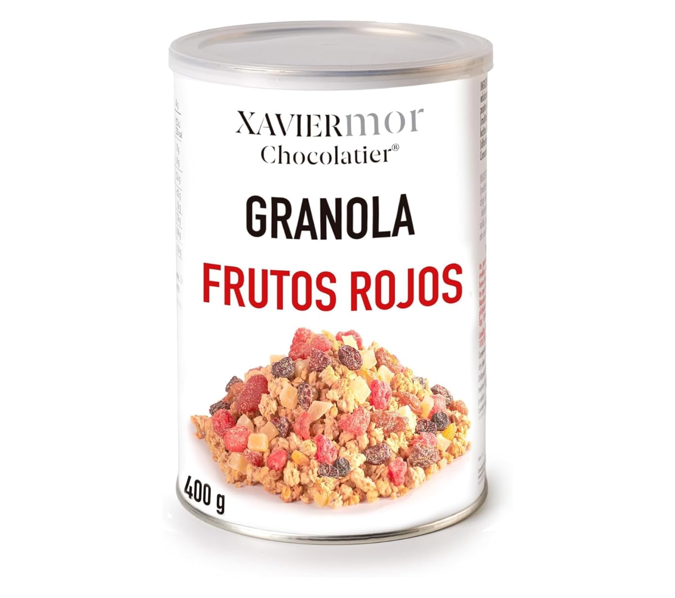 XAVIERMOR – Granola de Avena Crujiente con Frutos Rojos 400g – Desayuno Saludable con Alto Contenido en Proteínas y Fibra – Snack Fitness Nutritivo, Energía Sostenida y Saciedad Duradera