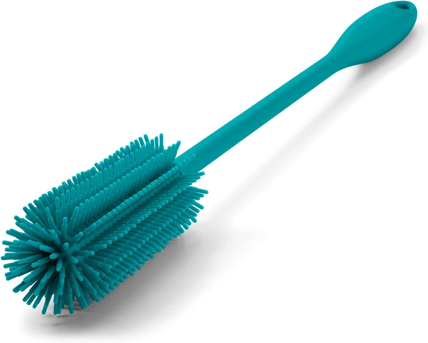 Silicone Bottle Brush, Long Handle Bottle Cleaner Brush, Turquoise | Replaceable Brush Head, Soft Bristles, Cleaning Narrow Neck Containers, Vacuum Sports Bottle, Tumblers, Flask, Glassware