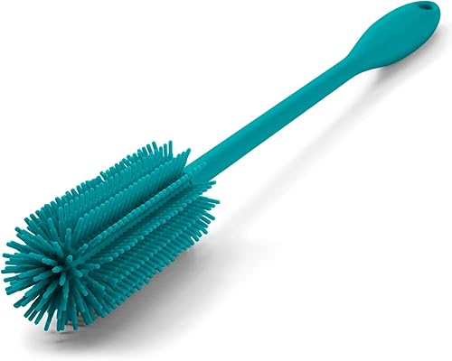 Miniatura 3 de Purtribe Cepillo de Botella de Silicona, Cepillo Limpiador de Botella de Agua con Mango Largo, Perfecto para Limpiar Contenedores de Cuello