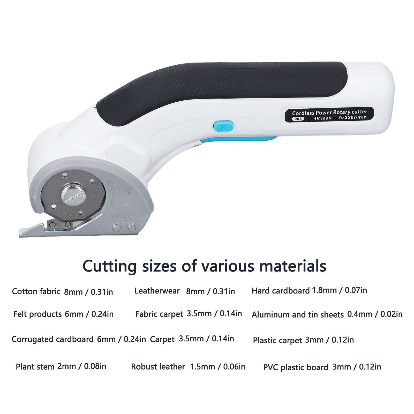 Cordless Electric Scissors 320rpm Portable Sewing Scissor Power Rotary Cutter for Sewing Crafting
