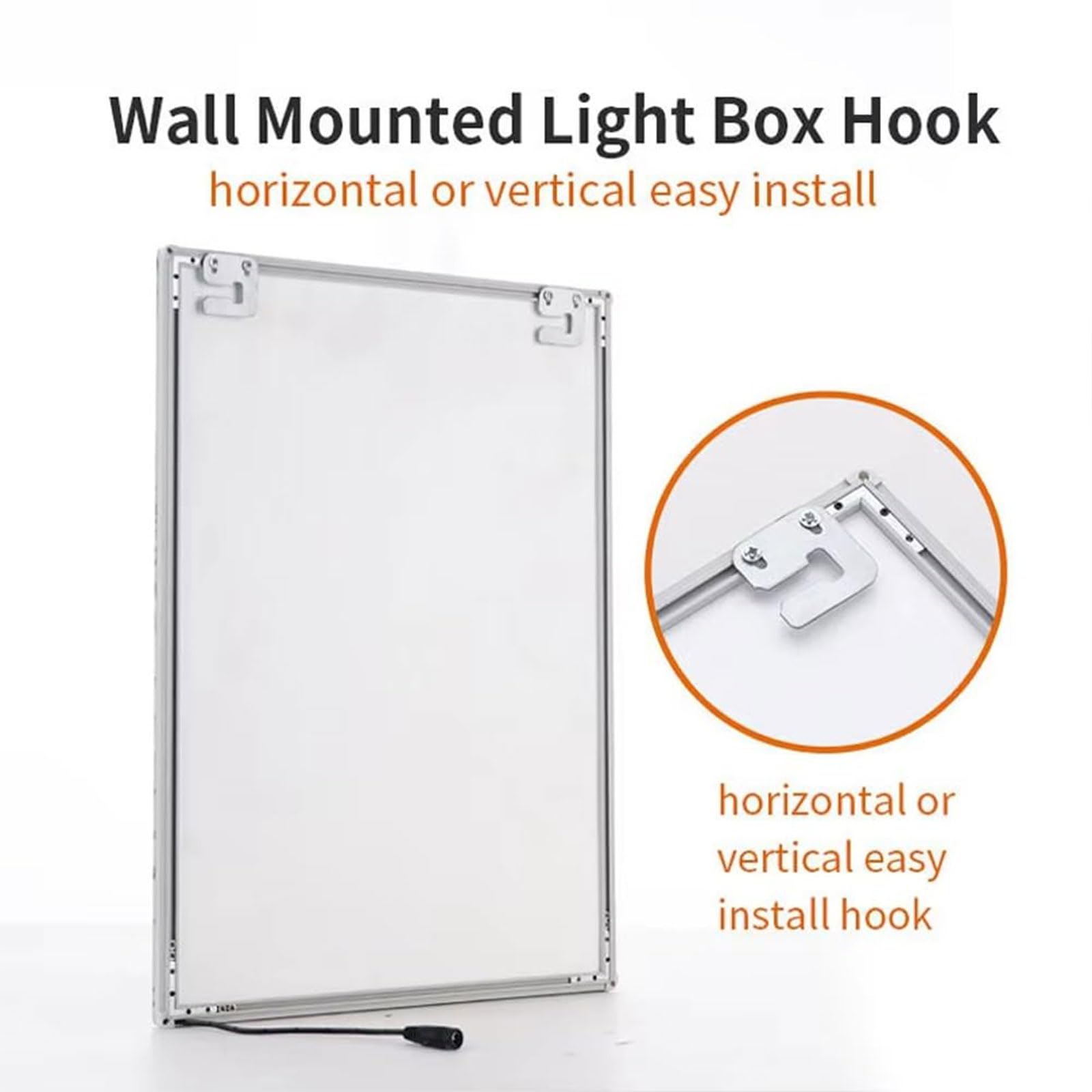 Caja de luz LED, marco ultra delgado con vidrio templado, tablero de menú retroiluminado iluminado para restaurantes, bares, cafeterías, tiendas, tamaño A4
