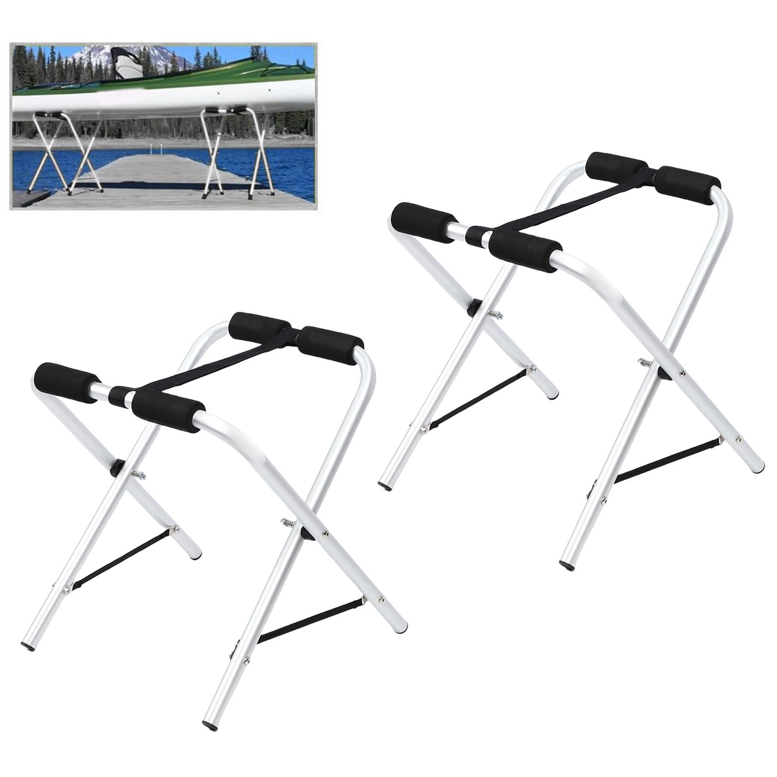 Sxhlseller Plegable Kayak Soporte 150 LB Capacidad, 17in Alto