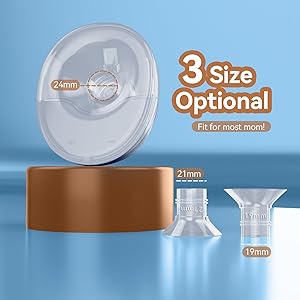 Hands Free Breast Pump Wearable MY-375 - Strong Suction, Low Noise, Wearable Breastfeeding Pump with 4 Mode &12 Levels, Portable Electric Breast Pump 24mm - 19/21/Insert/Flange, 2 Pack (White)