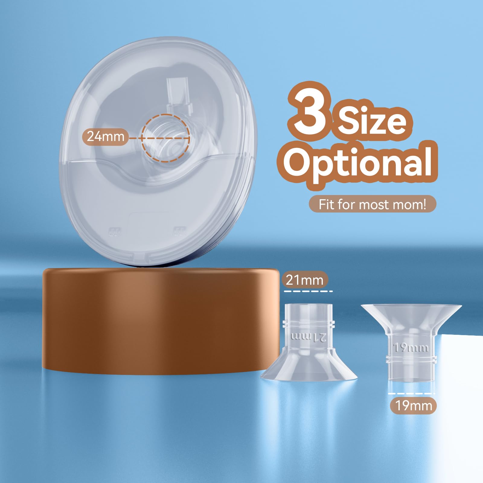Hands Free Breast Pump Wearable MY-375 - Strong Suction, Low Noise, Wearable Breastfeeding Pump with 4 Mode &12 Levels, Portable Electric Breast Pump 24mm - 19/21/Insert/Flange, 2 Pack (White)