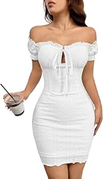 LXXWMxBH Summer Mini Dresses for Women 2024 White Off