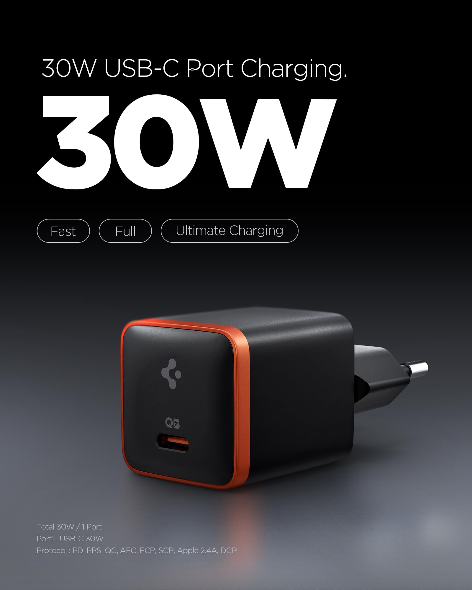 Spigen 30W USB-C Mini Adapter - Fast Charger with Samsung PPS